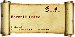 Berczik Anita névjegykártya