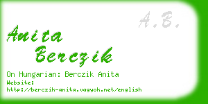 anita berczik business card